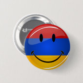 Armeense vlag glimlachen ronde button 5,7 cm (Voorkant /achterkant)
