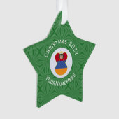 Armeense vlag kerst engel gepersonaliseerd ornament (voorkant)
