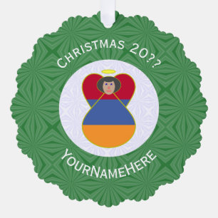 Armeense Vlag Kerstengel Gepersonaliseerd Ornament Kaart