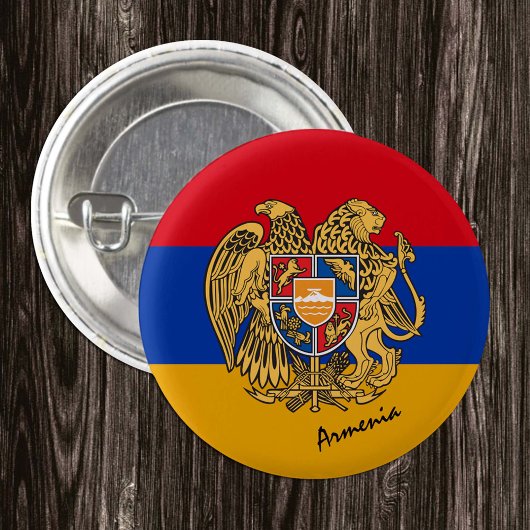 Armeense vlag, patriottisch Armenië Ronde Button 3,2 Cm