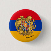 Armeense vlag, patriottisch Armenië Ronde Button 3,2 Cm (Voorkant)