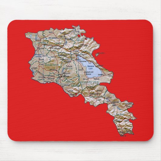 Armenia Map Mousepad Muismat (Voorkant)