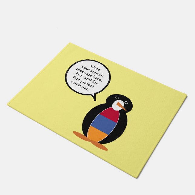 Armenia Talking Ms Penguin gepersonaliseerd Deurmat (Schuin)