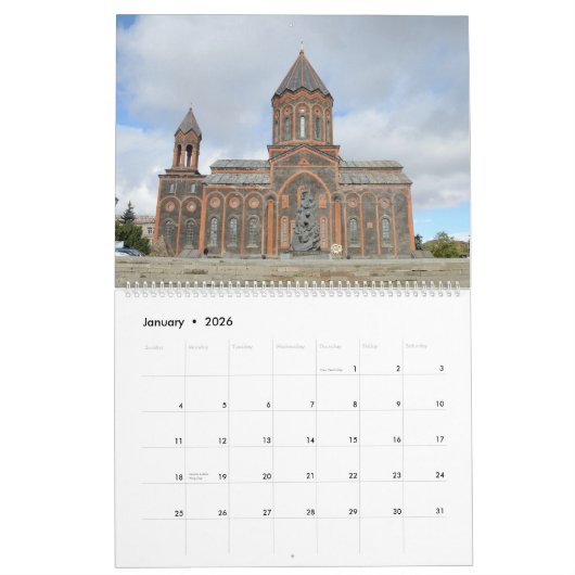Arménie 12 mois calendrier mural 2021 (Jan 2026)