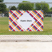 Armenië Armeense vlag betegelde zwarte personalisa Spandoek (Insitu)