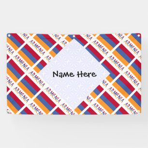 Armenië Armeense vlag betegelde zwarte personalisa Spandoek