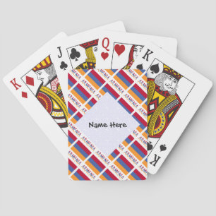 Armenië Armeense Vlag Getegeld Zwart Personalisati Pokerkaarten