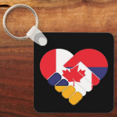 Armenië Canada Vlaggen Sleutelhanger (Voorkant)