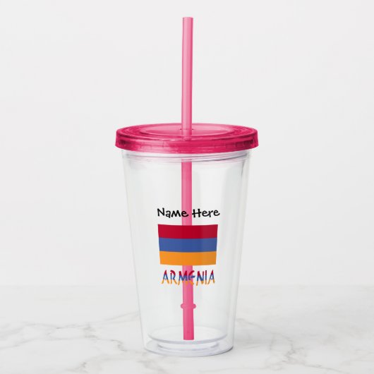 Armenië en Armenië - vlag Gepersonaliseerd Acryl Drinkbeker (Voorkant)