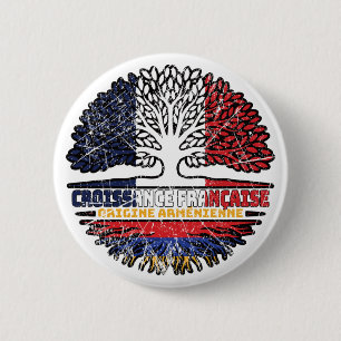 Armenië - Frankrijk - boomkorren vlag Ronde Button 5,7 Cm