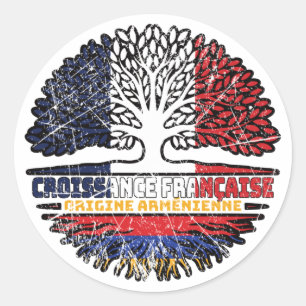 Armenië - Frankrijk - boomkorren vlag Ronde Sticker