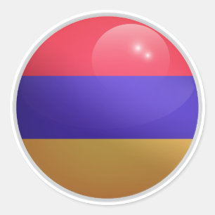 Armenië Glossy Circle Flag Ronde Sticker