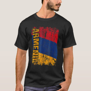 ARMENIË Grote vlag Verstoorde ARMENIË T-shirt