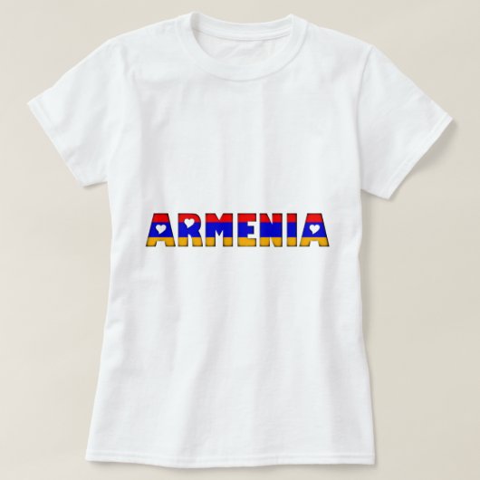 Armenië hoort Typografie Landvlag T-shirt (Design voorkant)