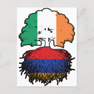 Armenië - Iers - Ierland - boomrootte vlag Briefkaart