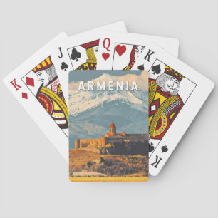 Armenië Illustratie Reizen Art Vintage Pokerkaarten