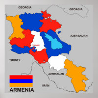 armenië - land politieke kaart