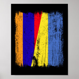 Armenië Oekraïne Halve Vlag Armeense Oekraïense Er Poster