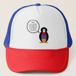 Armenië pratende mevrouw pinguïn gepersonaliseerd trucker pet