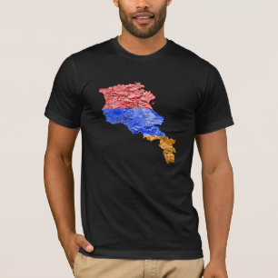 Armenië Vlagkleur Kaart T-shirt