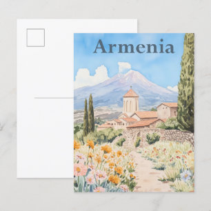Armenië Waterverf reisillustratie Briefkaart