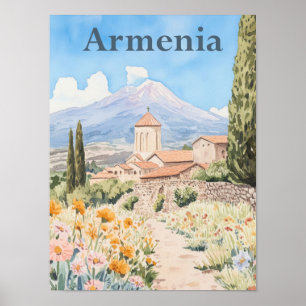 Armenië Waterverf reisillustratie Poster
