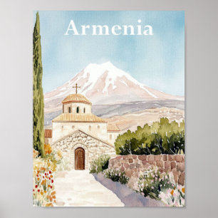 Armenië Waterverf Schilderij Reizen Poster
