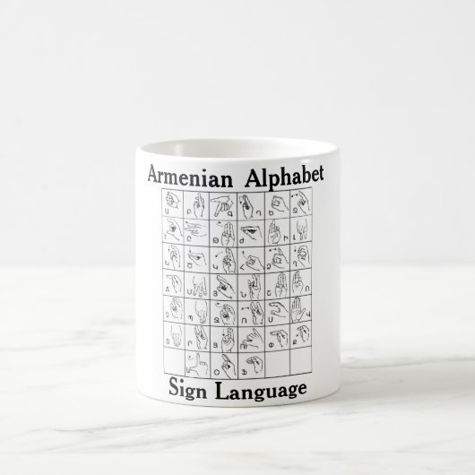 Arménien Alphabet Signal Langue Café Mug (Centre)