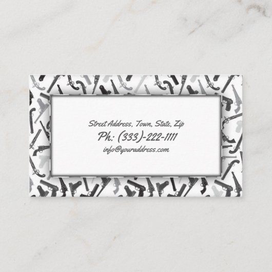 Armes à feu Motif simple blanc gris carte (Dos)