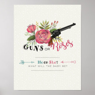 Armes à feu ou Roses Affiche de la fête de révélat