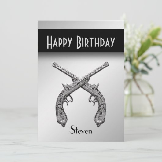 Armes Anniversaire Fête Invitation (Debout devant)