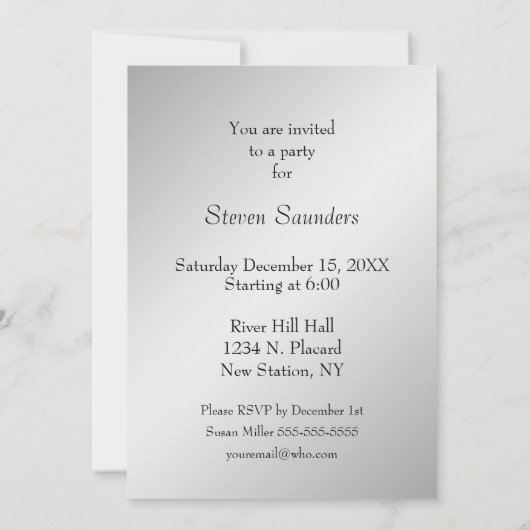 Armes Anniversaire Fête Invitation (Dos)