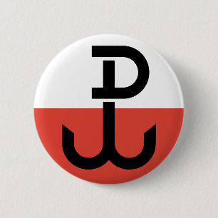 Armia Krajowa Flag Ronde Button 5,7 Cm