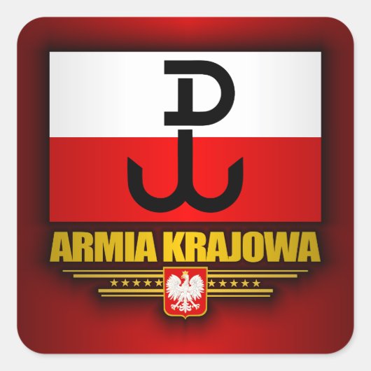 Armia Krajowa Vierkante Sticker (Voorkant)