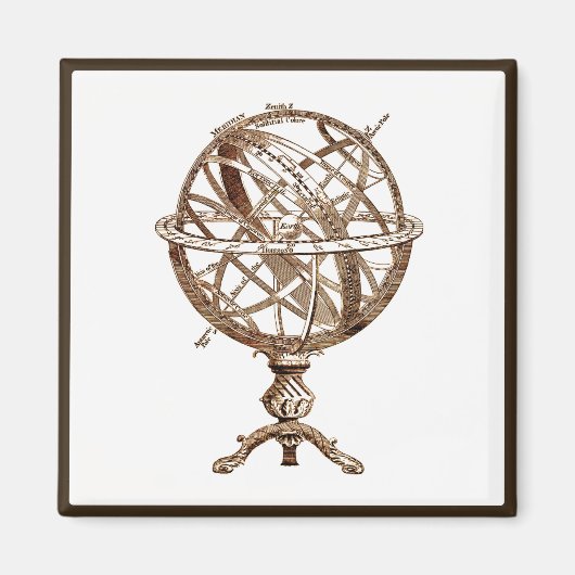 Armillary Celestial Sphere  Sepia Magneet (Voorkant)