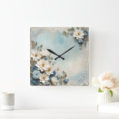 armoedige bloemen vierkante klok (Huis)