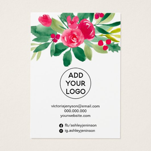 Armoire d'oreille à bijoux en aquarelle à fleurs r (Dos)