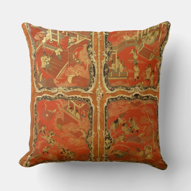 Armoire met vier Chinoiserie-panelen met rode lak Kussen (Voorkant)