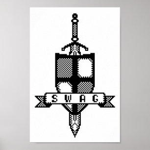 Armoiries À 8 Bits Porte-Épée Pixel Poster D'Art