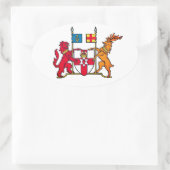 Armoiries de l'Irlande du Nord Sticker ovale (Sac)