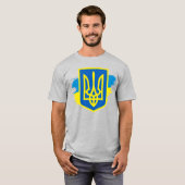 Armoiries de l'Ukraine avec le drapeau T-shirt (Devant entier)