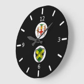 Armoiries du drapeau jamaïcain à grande horloge (Angle)