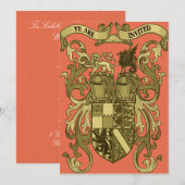 Armoiries Médiévales Invitations De Mariage (Devant / Derrière)