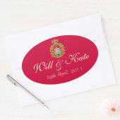 Armoiries Royal Will & Kate Sticker (Rouge) (Enveloppe)