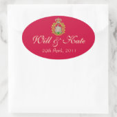 Armoiries Royal Will & Kate Sticker (Rouge) (Sac)