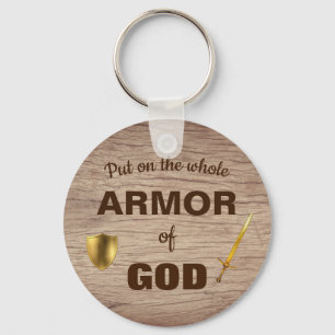 Armor of God Shield & Sword Scripture Sleutelhange Sleutelhanger
