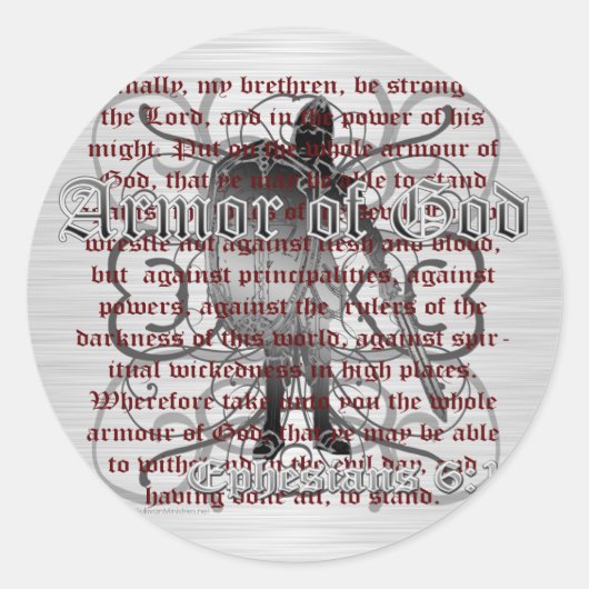 Armor of God Soldier Ronde Sticker (Voorkant)