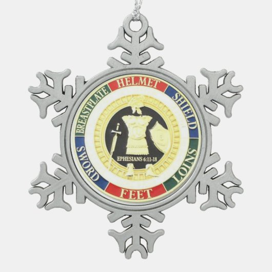 ARMOR VAN GOD TIN SNEEUWVLOK ORNAMENT (Voorkant)