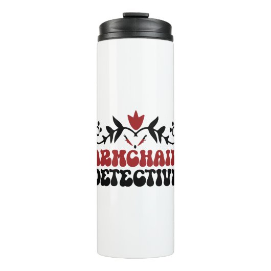 Armstoel detective thermosbeker (Voorkant)