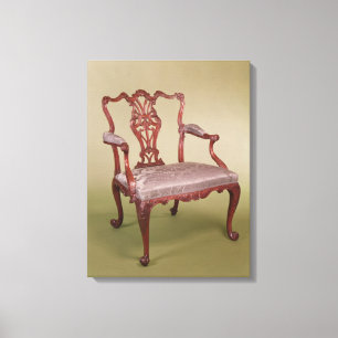 Armstoel door Thomas Chippendale, c.1760 Canvas Afdruk